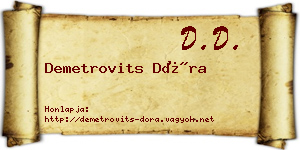 Demetrovits Dóra névjegykártya